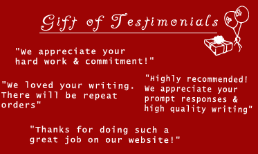 Gift of Client Testimonials